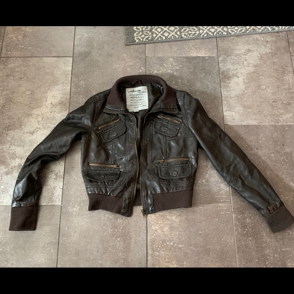 Brown Moto Leather Jacket